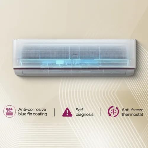 Godrej 1.5 Ton 3 Star Inverter Split Smart AC (2026 Model, 18A3TG , Copper Condenser, 4-Way Swing, Wi-Fi Voice & App Control, i-Sense Technology, White)