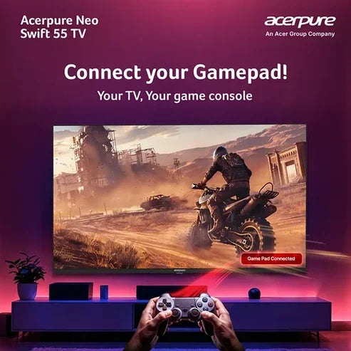 acerpure Swift TV by  139 cm (55 inch) Ultra HD (4K) LED Smart Google TV with Bezel-Less | Google OS | VRR | ALLM | Dolby ATMOS (AP55UG75PSFN5)
