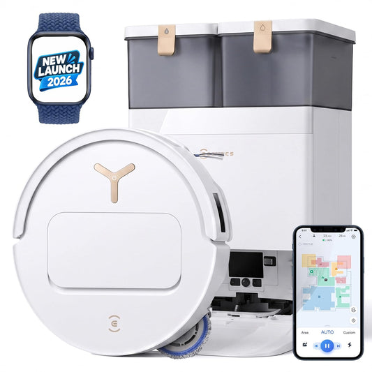 ECOVACS Deebot T50S Pro Omni 2 in 1 Robot Vacuum Cleaner & Mop, 2026 New Launch 25000 Pa Suction, Self-Empty & Self Wash Omni-Station, ZeroTangle 3.0, Hot Air-Drying, Auto-Lift Mop, 250 Mins Runtime