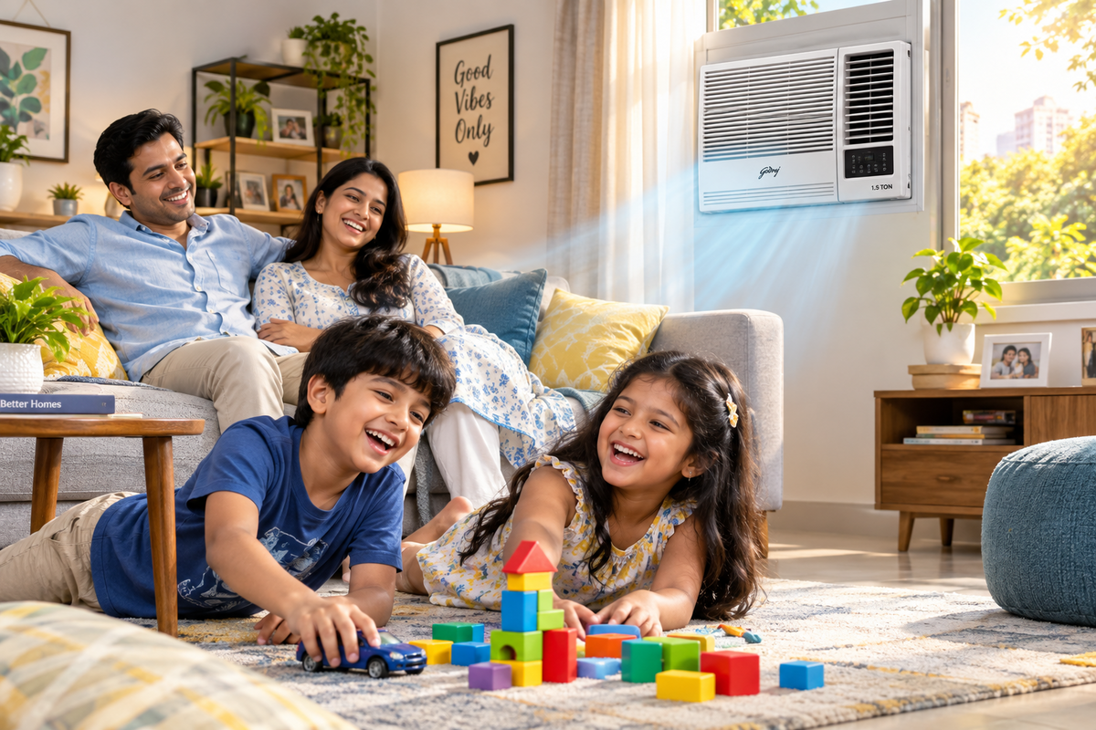 Godrej 1.5 Ton 2 Star White Window AC with Copper Condenser, 18F2TH-NON-Inverter