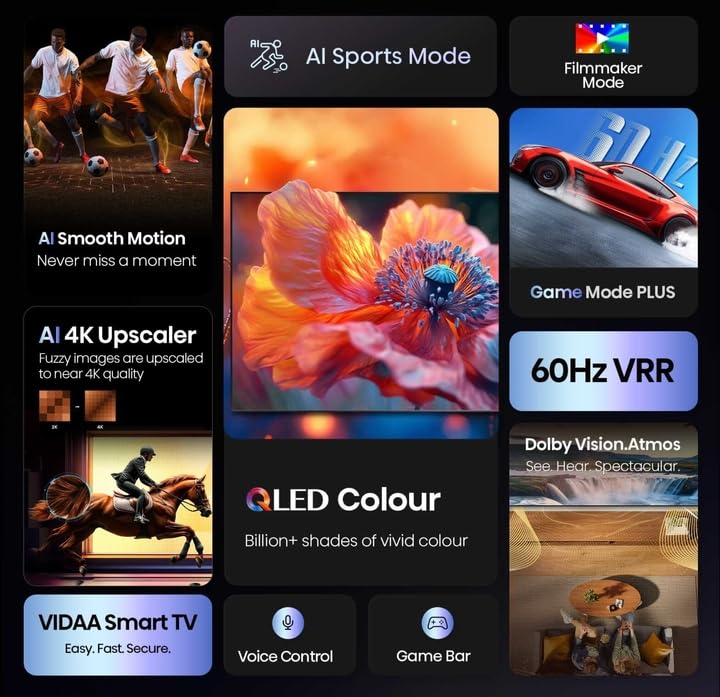 Hisense 75-Inch QLED 4K Smart TV (75Q6Q, 2025) – Vibrant Quantum Dot Color | Dolby Vision & Atmos, HDR10, Game Mode PLUS, VIDAA Smart OS, HDMI, Wi-Fi, Bluetooth