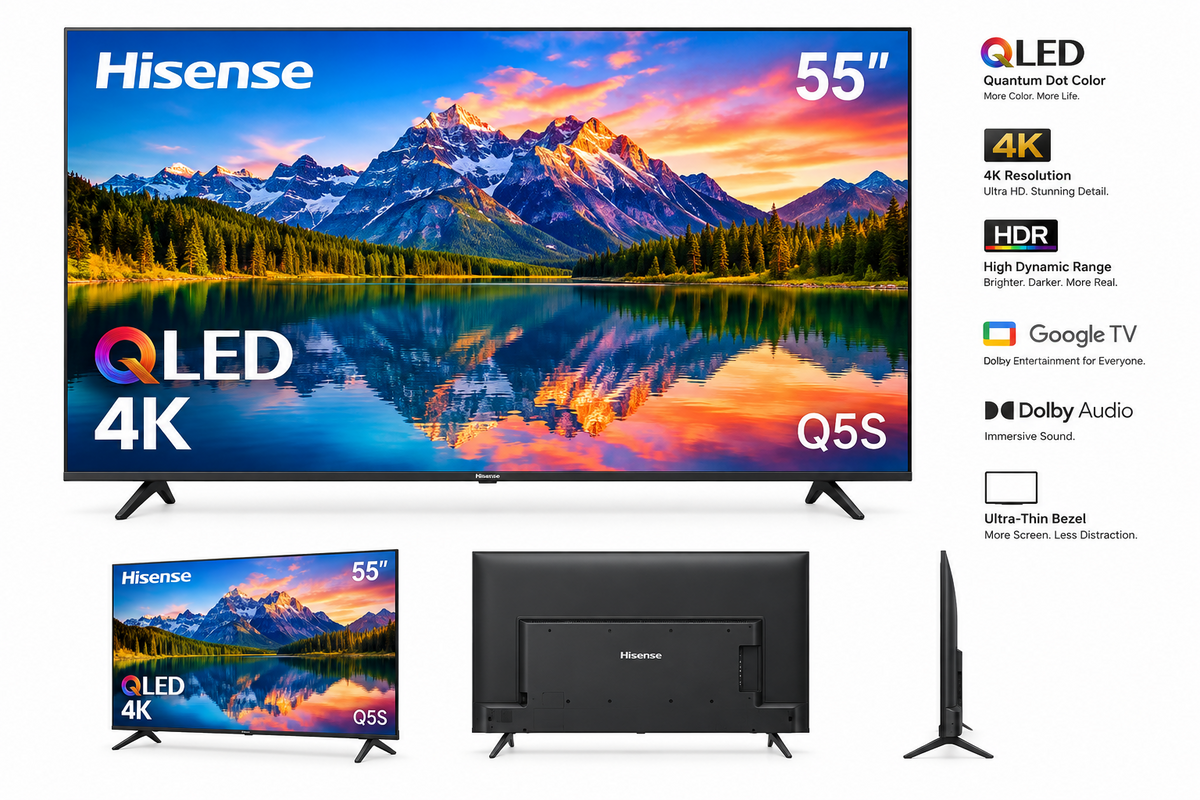 HISENSE 139 CM (55 INCH) QLED ULTRA HD SMART TV 55Q5S