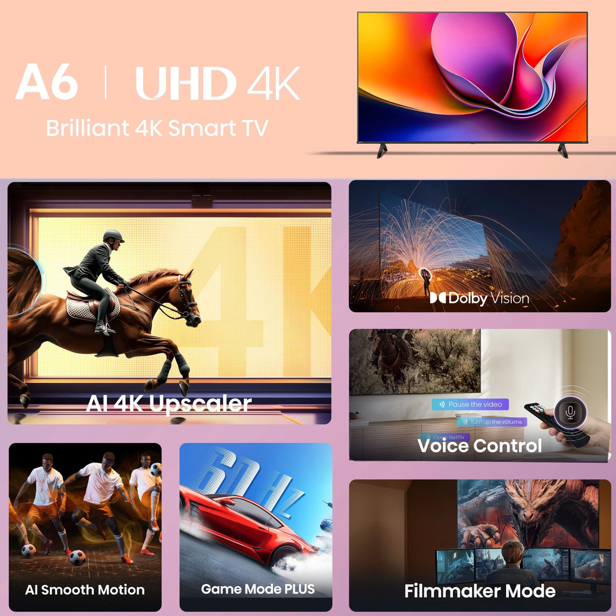 Hisense 58A6Q 145.5 cm (58 inch) Ultra HD (4K) LED Smart VIDAA TV (58A6Q)