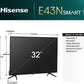 Hisense 80 cm (32 inch) HD Ready LED Smart Google TV with Dolby Audio, 30W Powerful Sound, HDR 10, Super Bright Panel (32E43N) (32E43N)