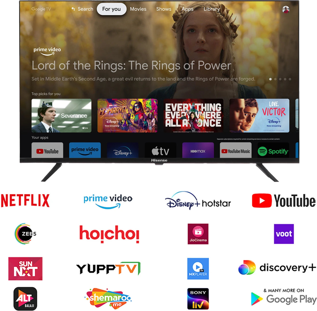 Hisense 80 cm (32 inch) HD Ready LED Smart Google TV with Dolby Audio, 30W Powerful Sound, HDR 10, Super Bright Panel (32E43N) (32E43N)