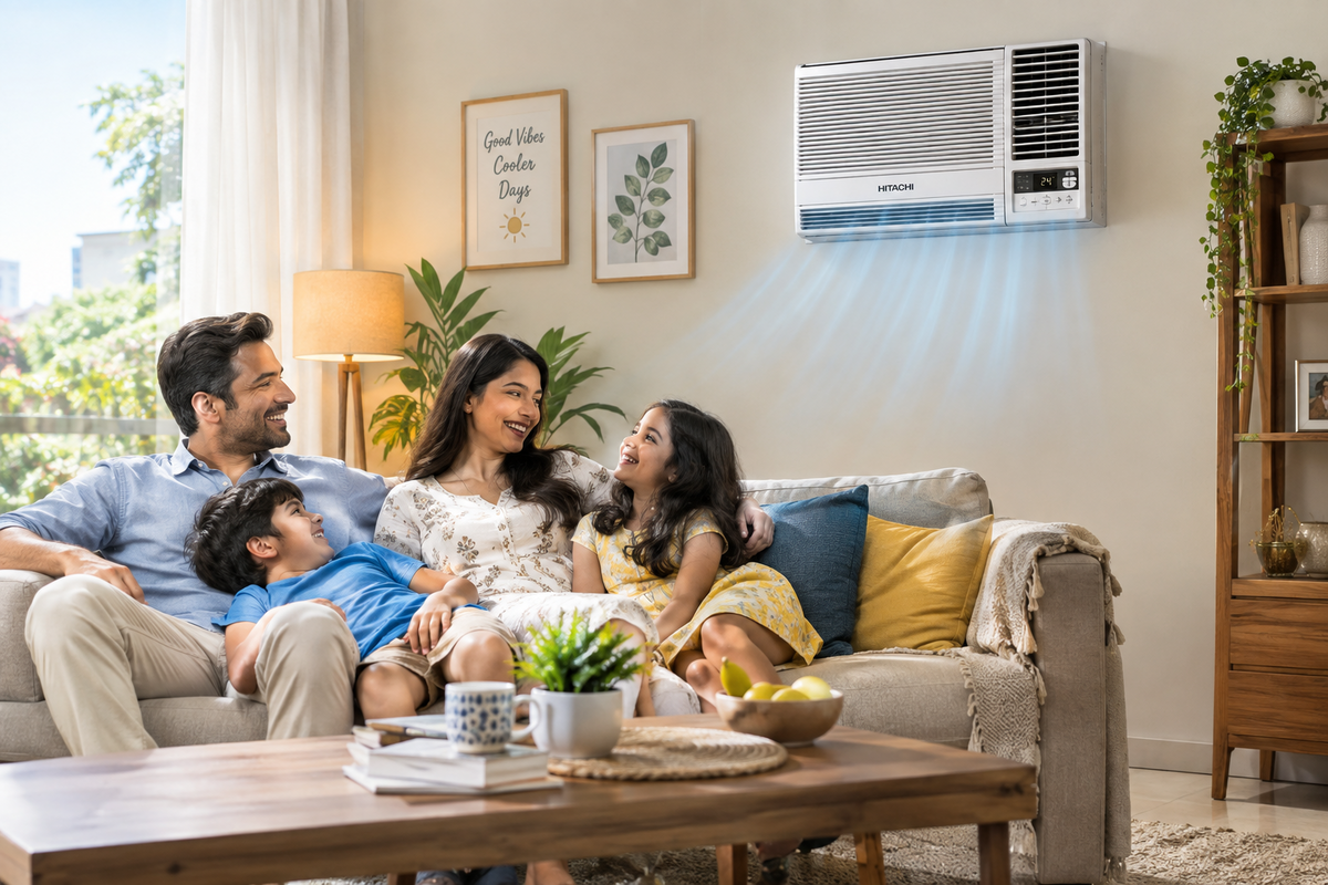 Hitachi 1.5 Ton 3 Star, New star rated, Window Inverter AC (Copper, Filter Clean Indicator, RAW318HIEO, White)