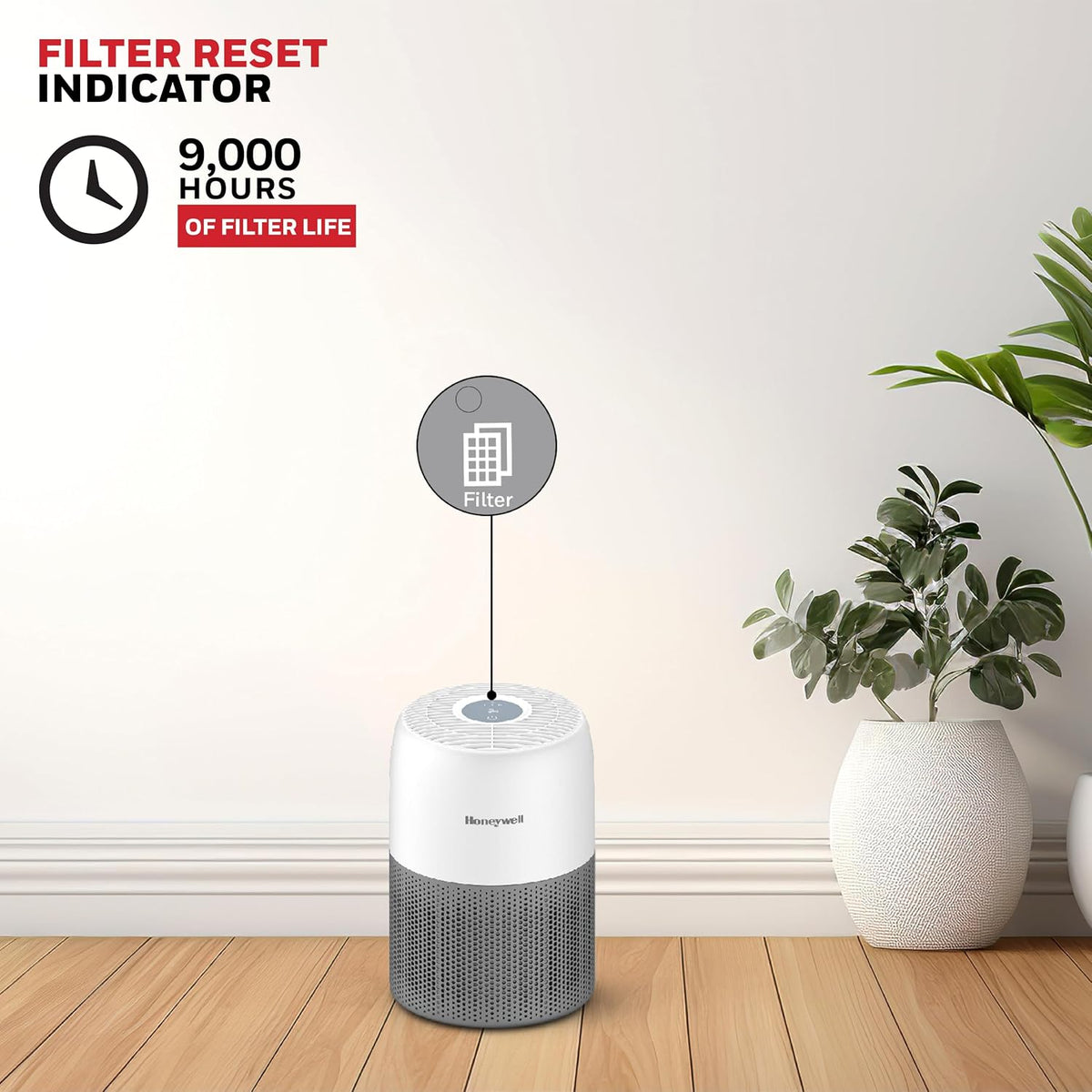 Honeywell Air Purifier for Home & Office, 3-in-1, Pre, H13 HEPA, Activated Carbon, Removes 99.99% Pollutants, Allergens, Pet Dander, Smoke, Dust & Pollens - Air touch V1