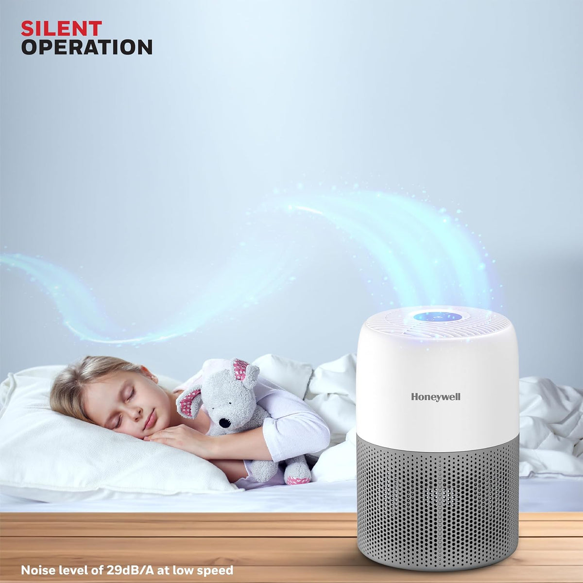 Honeywell Air Purifier for Home & Office, 3-in-1, Pre, H13 HEPA, Activated Carbon, Removes 99.99% Pollutants, Allergens, Pet Dander, Smoke, Dust & Pollens - Air touch V1