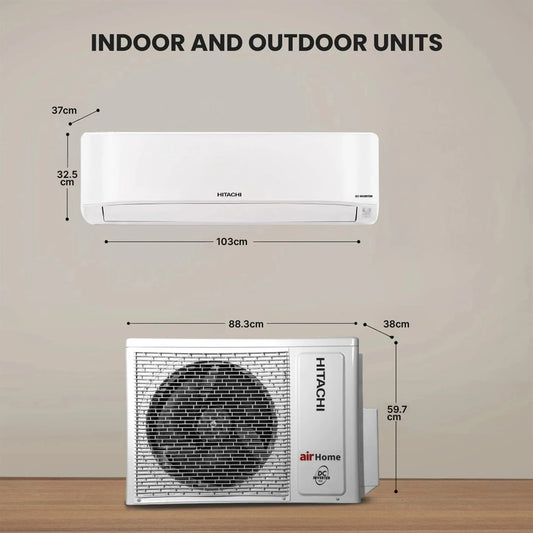 Hitachi Smart Choice 1.5 Ton 3 Star, New Star rated, Inverter Split AC(Copper, Smart View Display, 4 Way Swing,RAS.D318PCD3BS, White)