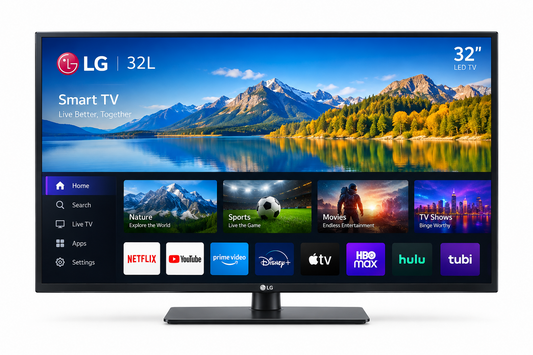 LG 32L365LBRA 80 cm (32 inch) Full HD LED Smart WebOS TV 2026 Edition  Remote Compatible, AI Sound Pro 60 Hz Refresh Rate 5 YearsOS upgrade, Secured by LG Shield, LG Channels (32L365LBRA)