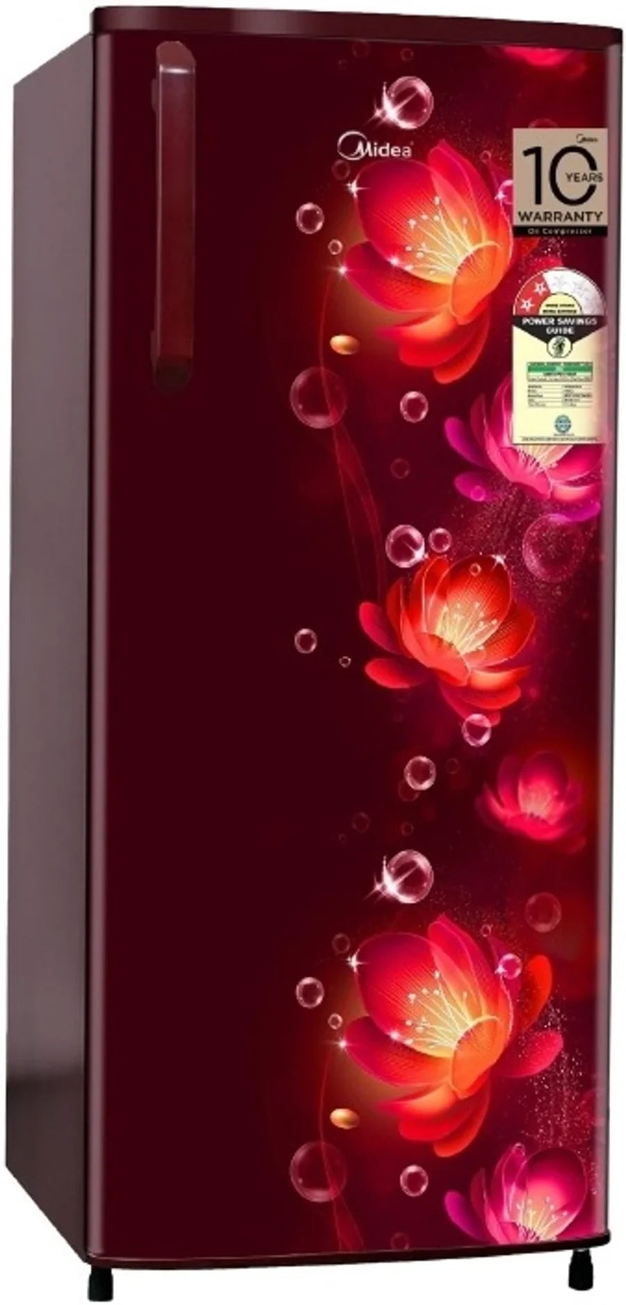 Midea, 170 L, Direct Cool Refrigerator , 1 Star, C Flower, Wine, Handle, MDRD170D1