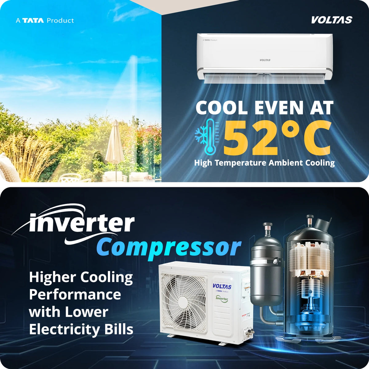 Voltas 2026 Model 1.5 Ton 3 Star Split Inverter AC (183INV CAN(4504114), White)