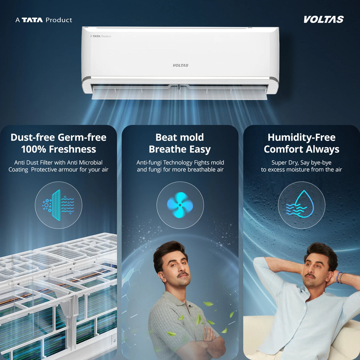 Voltas 2026 Model 1.5 Ton 3 Star Split Inverter AC (183INV CAN(4504114), White)
