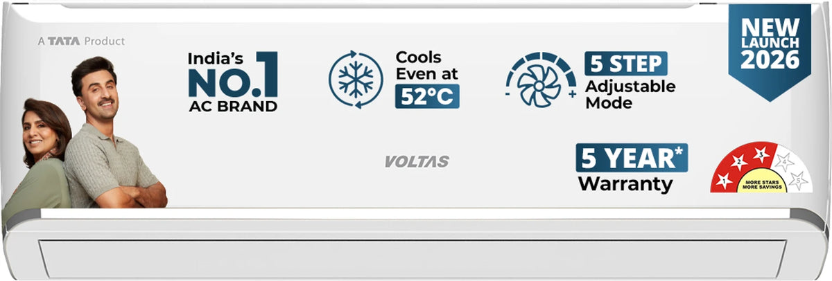 Voltas 2026 Model 1.5 Ton 3 Star Split Inverter AC (183INV CAN(4504114), White)
