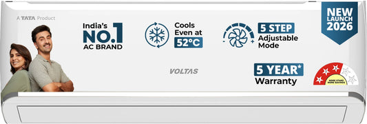 Voltas 2026 Model 1.5 Ton 3 Star Split Inverter AC (183INV CAN(4504114), White)