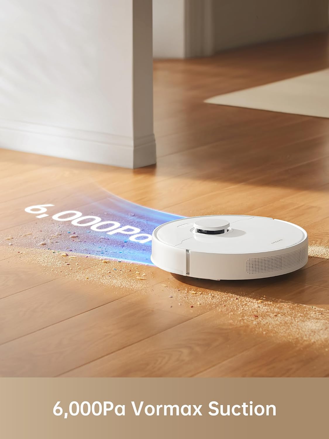DREAME D10 Plus Gen 2 Robot Vacuum and Self-Emptying with 90-Day Dust Storage, 6,000Pa Suction for Carpets & Pet Hair, LiDAR Smart Navigation, 285-Min Runtime, Multi-Floor Mapping, White
