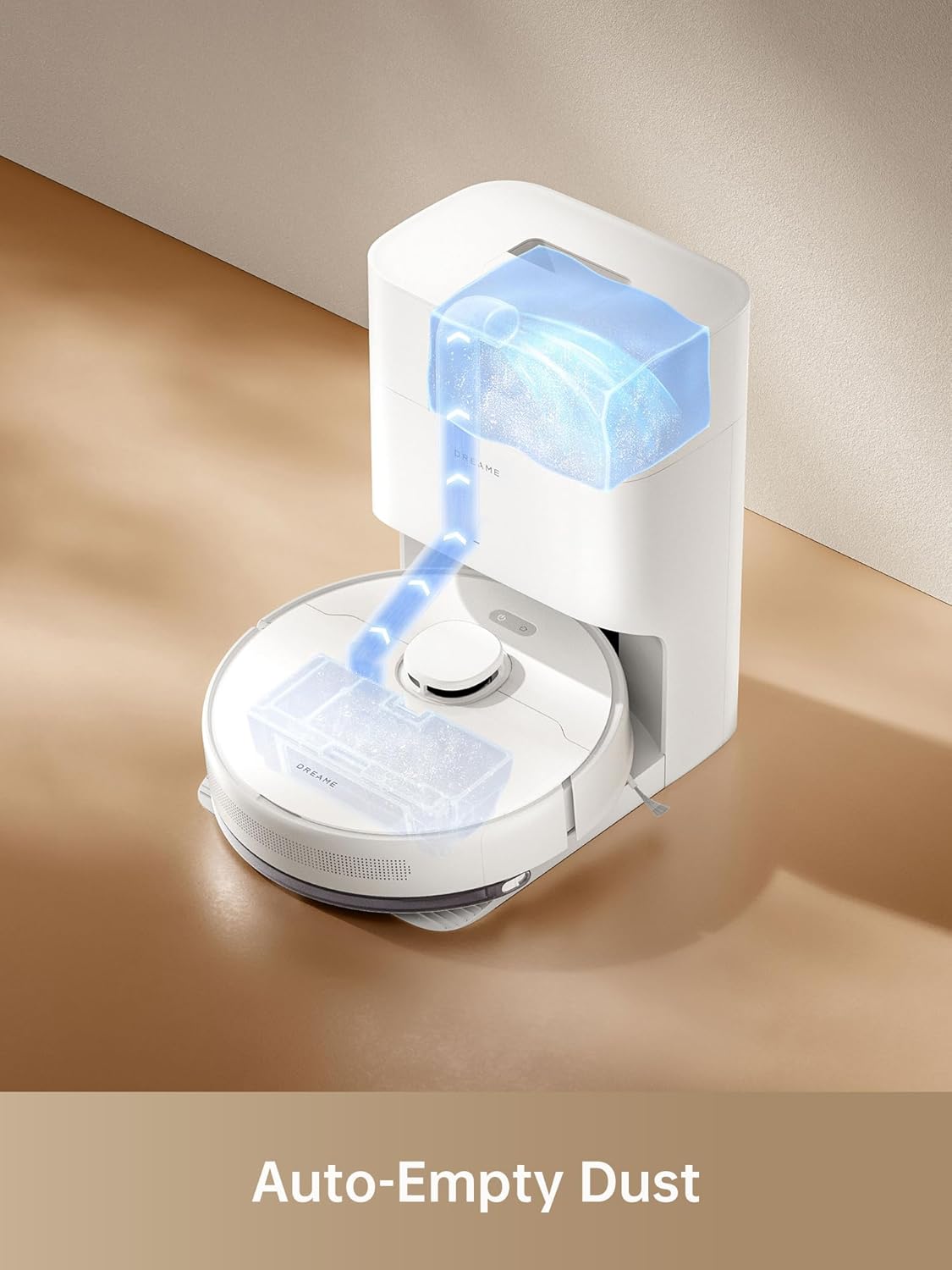 DREAME D10 Plus Gen 2 Robot Vacuum and Self-Emptying with 90-Day Dust Storage, 6,000Pa Suction for Carpets & Pet Hair, LiDAR Smart Navigation, 285-Min Runtime, Multi-Floor Mapping, White