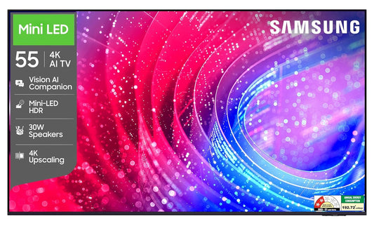 amsung 55 inch (138cm) Mini LED 4K Vision AI 2026 Smart TV | 30W Speakers | 4K Upscaling | Mini-LED HDR | 150+ Channels | 7 Years OS Upgrade | UA55M2EHAULXL