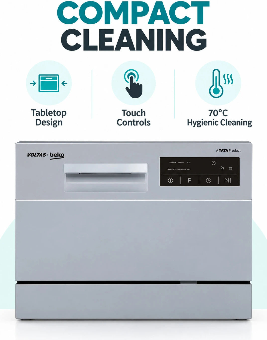 Voltas Beko DT8S Free Standing 8 Place Settings Dishwasher