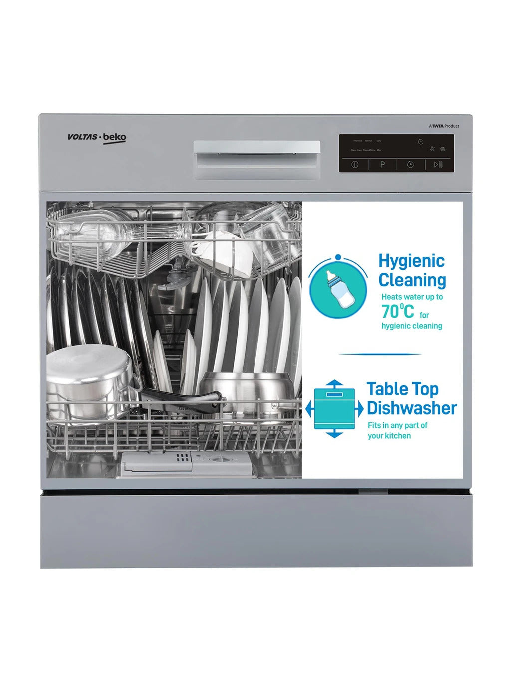 Voltas Beko DT8S Free Standing 8 Place Settings Dishwasher