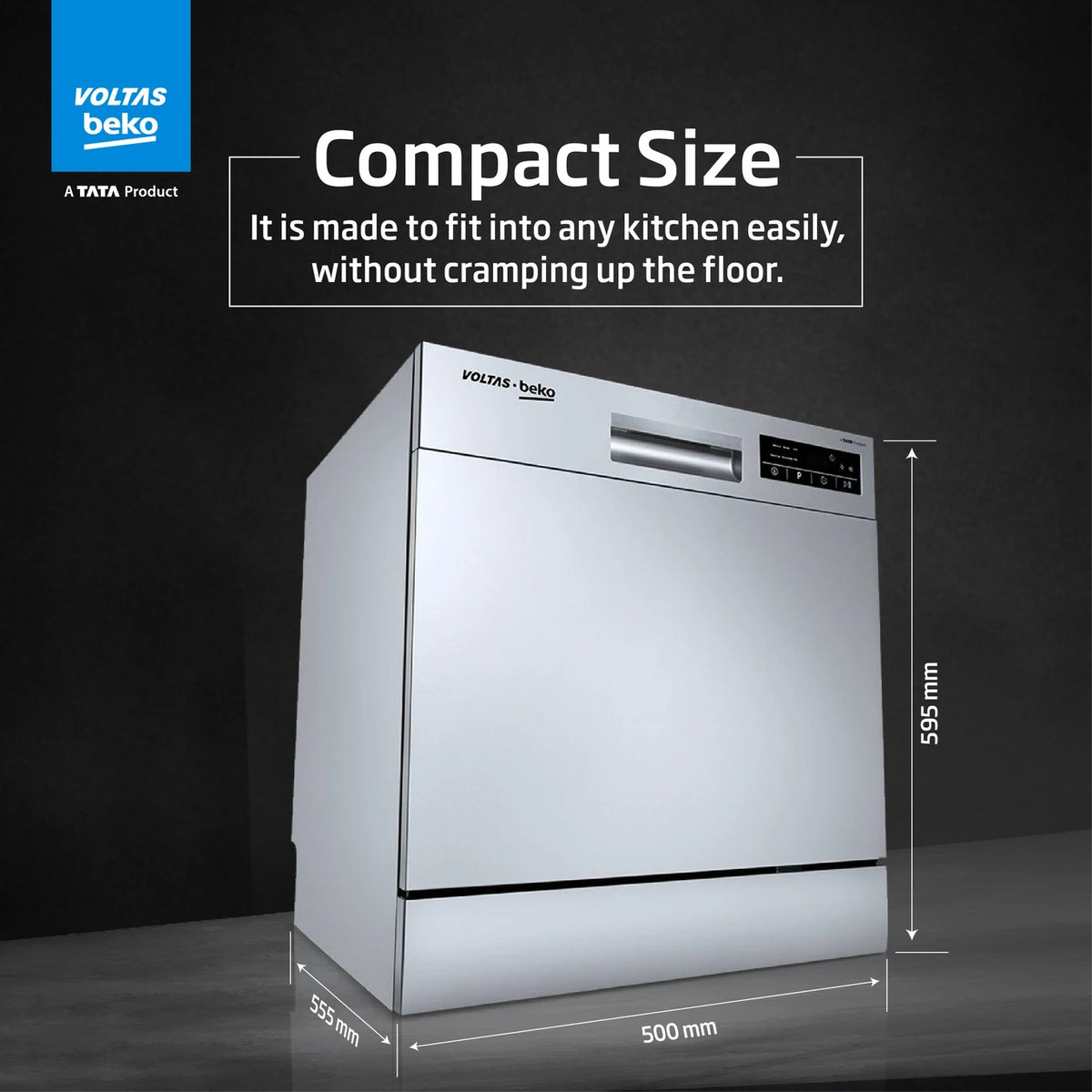 Voltas Beko DT8S Free Standing 8 Place Settings Dishwasher