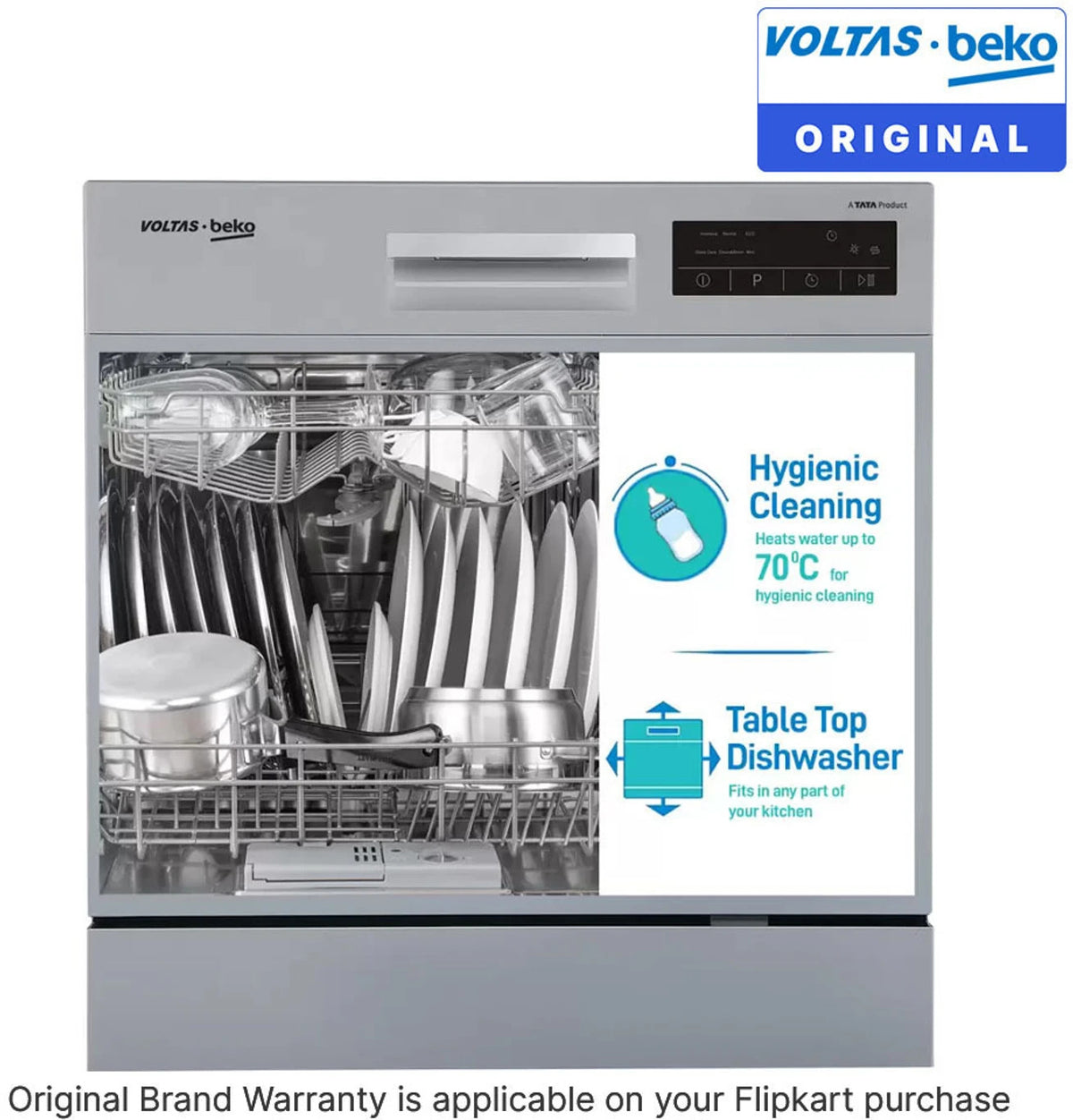 Voltas Beko DT8S Free Standing 8 Place Settings Dishwasher