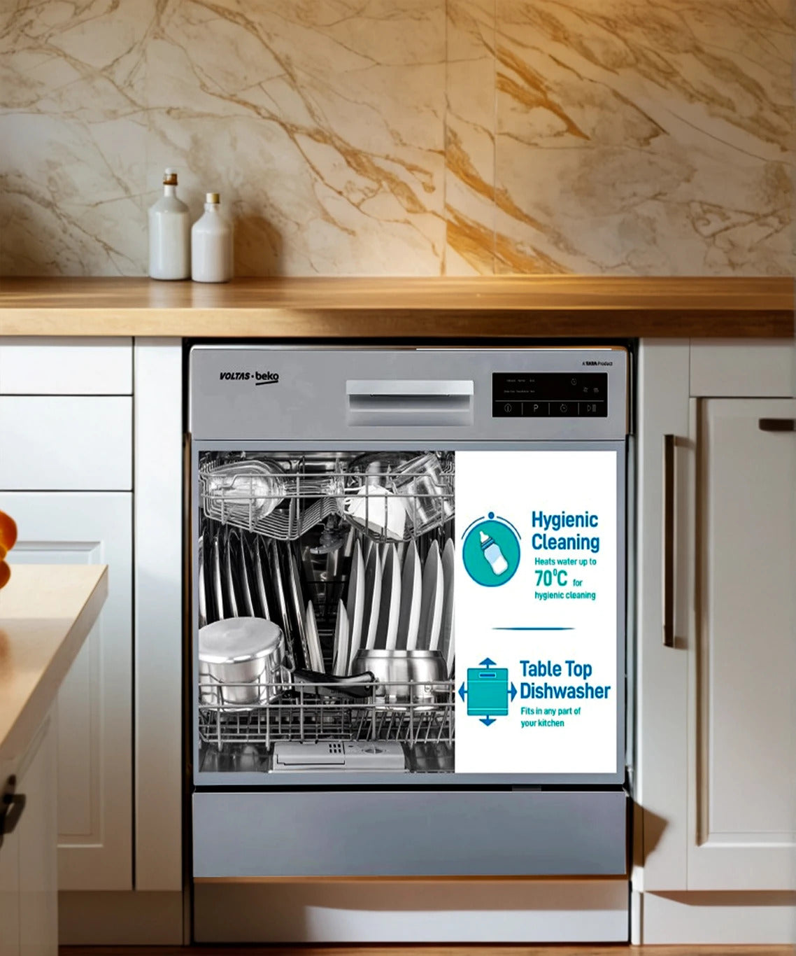 Voltas Beko DT8S Free Standing 8 Place Settings Dishwasher
