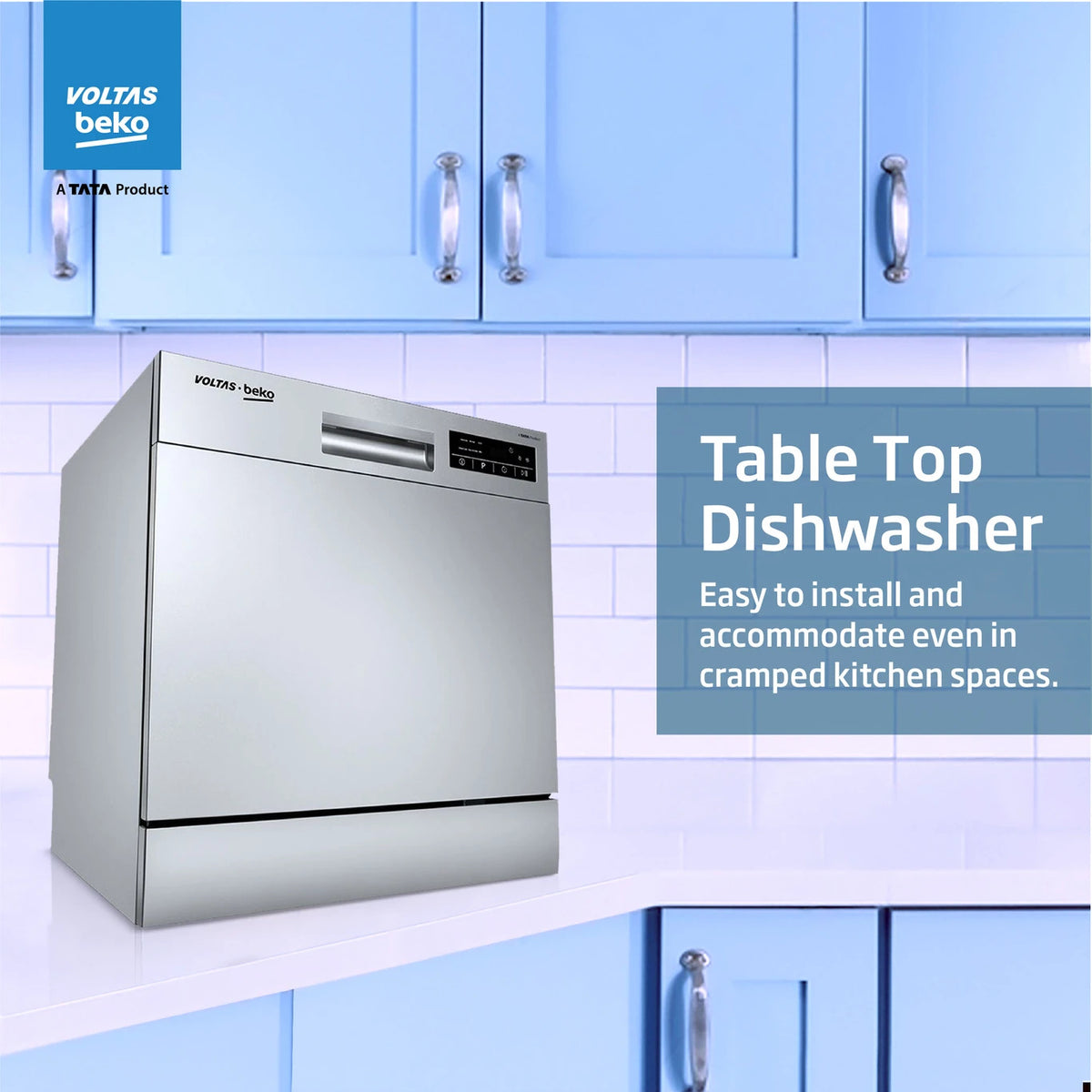 Voltas Beko DT8S Free Standing 8 Place Settings Dishwasher