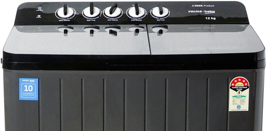 Voltas Beko 12 kg Semi Automatic Top Load Black, Grey (WTT120UPA)