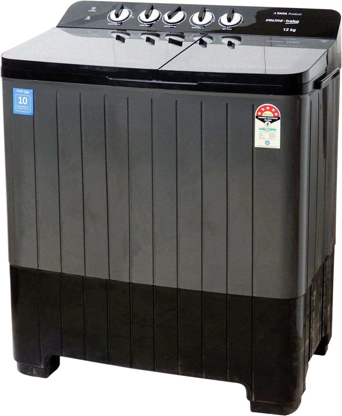Voltas Beko 12 kg Semi Automatic Top Load Black, Grey (WTT120UPA)