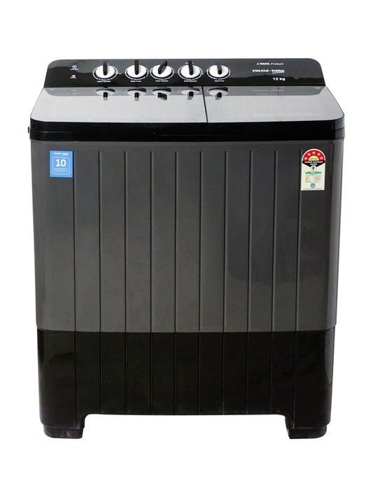 Voltas Beko 12 kg Semi Automatic Top Load Black, Grey (WTT120UPA)