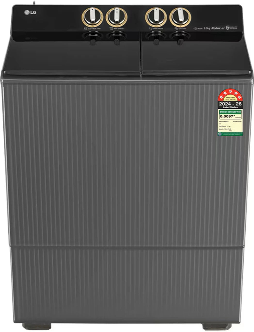 LG 9 kg Semi Automatic Top Load Black (PX900H7SK4Z) 5 STAR RATING