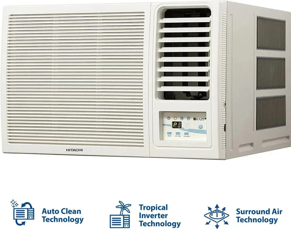 Hitachi 1.5 Ton 3 Star, New star rated, Window Inverter AC (Copper, Filter Clean Indicator, RAW318HIEO, White)